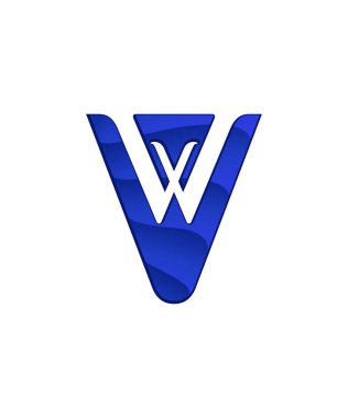 İlk harf logo harf v ile negatif boşluk