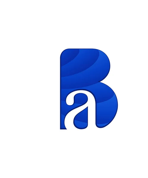 Lettera iniziale logo lettera b con spazio negativo — Vettoriale Stock