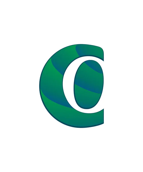 Letra inicial insignia letra c con espacio negativo — Vector de stock