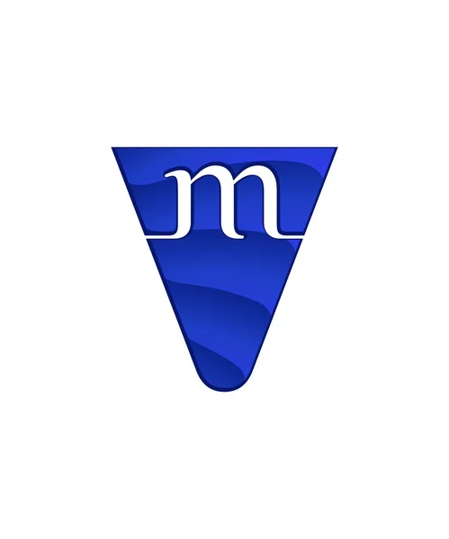 Letra inicial logo letra v con espacio negativo — Vector de stock