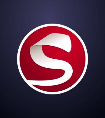 modern ve en az şerit kırmızı arka plan stili ilk logo