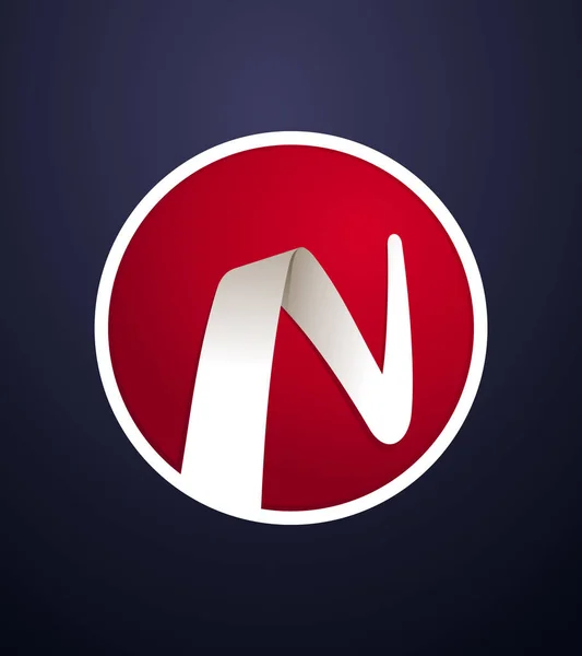 Logotipo Inicial Estilo Fita Moderna Mínima Fundo Vermelho — Vetor de Stock
