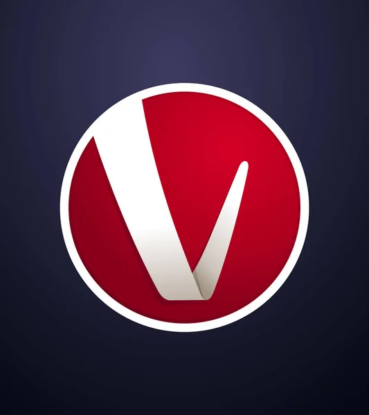 Modern Şerit Kırmızı Arka Plan Stili Ilk Logo — Stok Vektör