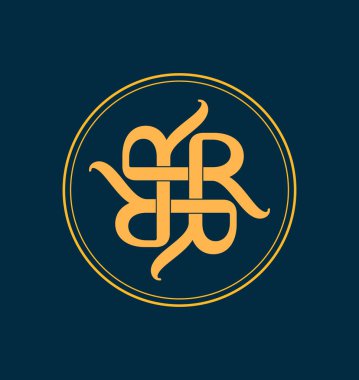 Klasik ve retro simetrik stil ilk monogram logosu