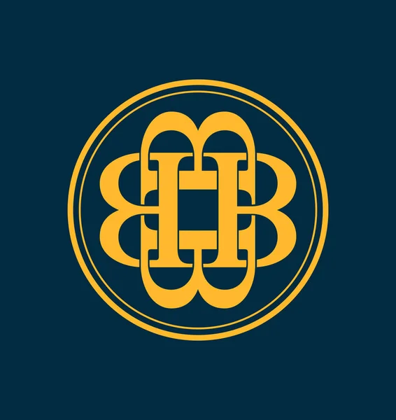 Logo Iniziale Monogram Stile Classico Retrò Simmetrico — Vettoriale Stock