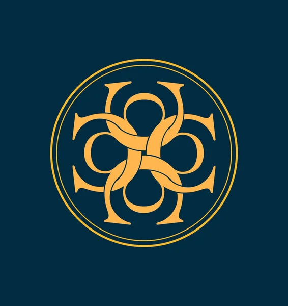 Logo Monogram Awal Gaya Klasik Dan Retro Simetris - Stok Vektor