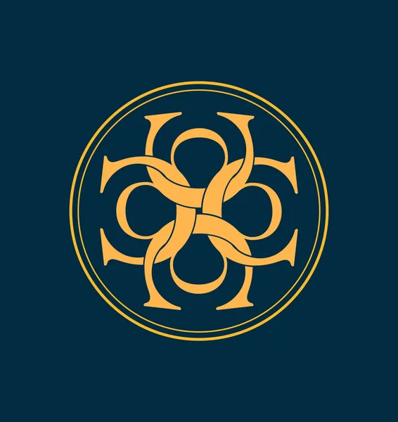 Klasik ve retro simetrik stil ilk monogram logosu