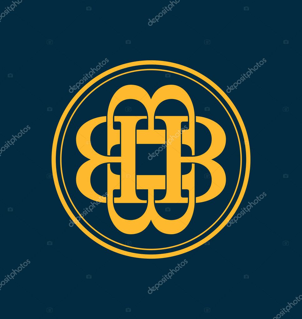 Classic and retro symmetrical style initial monogram logo