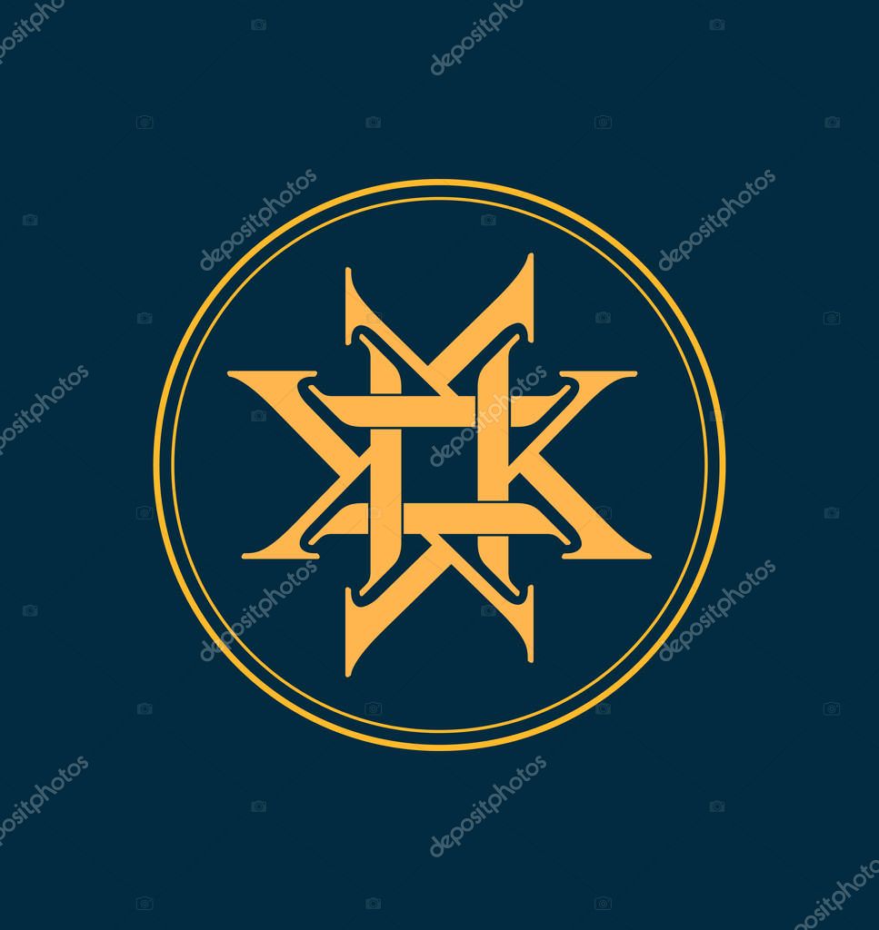 Classic and retro symmetrical style initial monogram logo