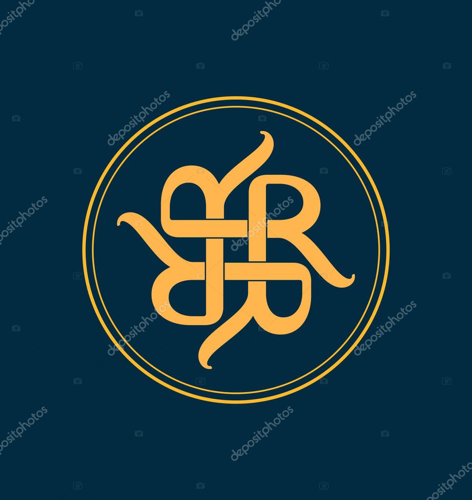 Classic and retro symmetrical style initial monogram logo