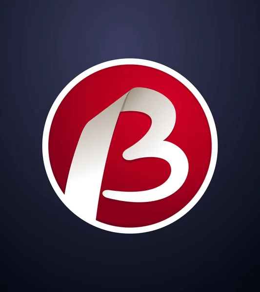 Сучасний Мінімально Складений Логотип Стрічки Червоному Круглому Фоні — стоковий вектор