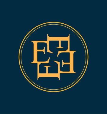 Klasik ve retro simetrik stil ilk monogram logosu