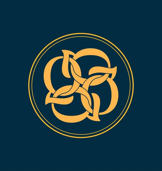 Logo Iniziale Monogram Stile Classico Retrò Simmetrico — Vettoriale Stock