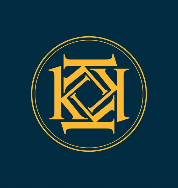 Klasyczne Retro Styl Symetryczne Monogram Początkowego Logo — Wektor stockowy