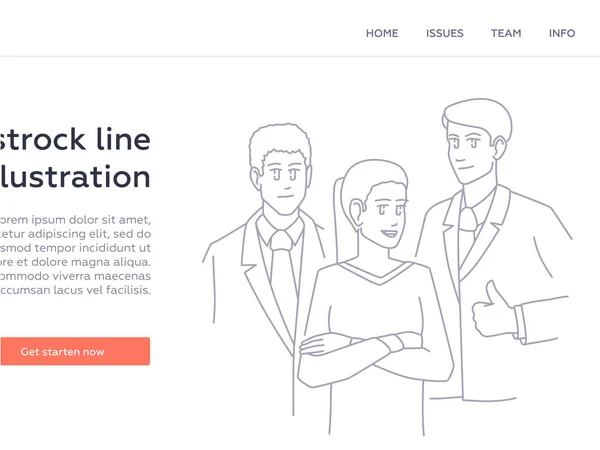Takım - modern çizgi tasarım biçimi web pankartı