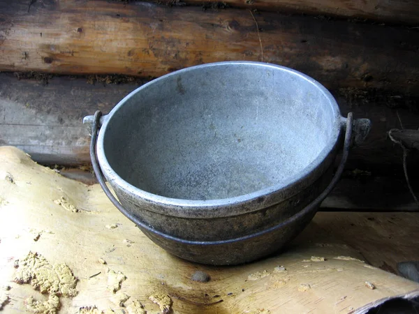 Старий Залізний Саморобний Посуд Металу Стародавні Предмети Побуту — стокове фото