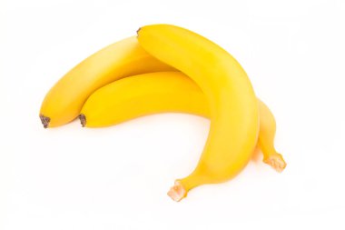 Beyaz arka planda izole edilmiş üç muz