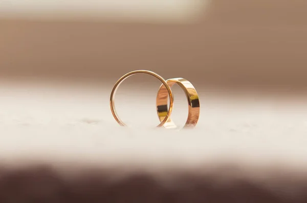 Dos anillos de boda. Concepto de amor Fotos de stock libres de derechos