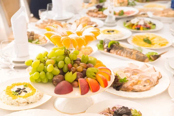 Long Table with food and drink