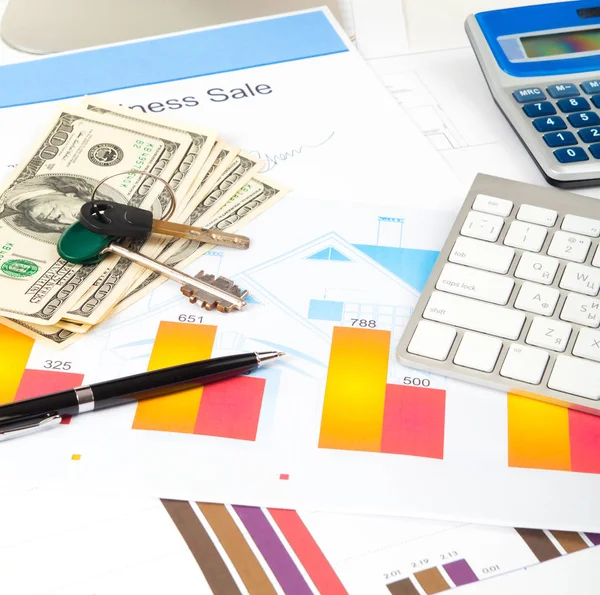 Accounting. business house sale — Stock Photo, Image