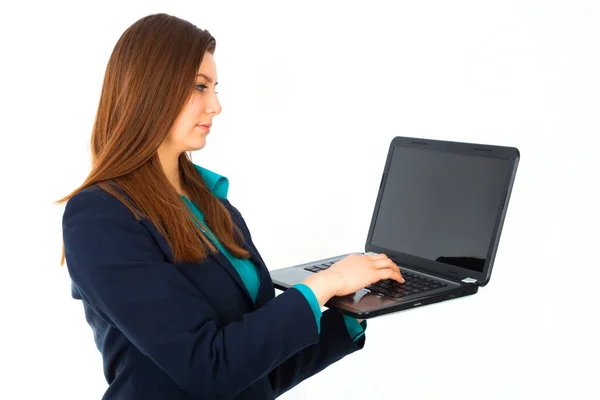 Portrait of a young happy beautiful smile business woman with a Royalty Free Stock Images