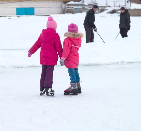 Patines Hielo Sobre Hielo Invierno — Foto de Stock