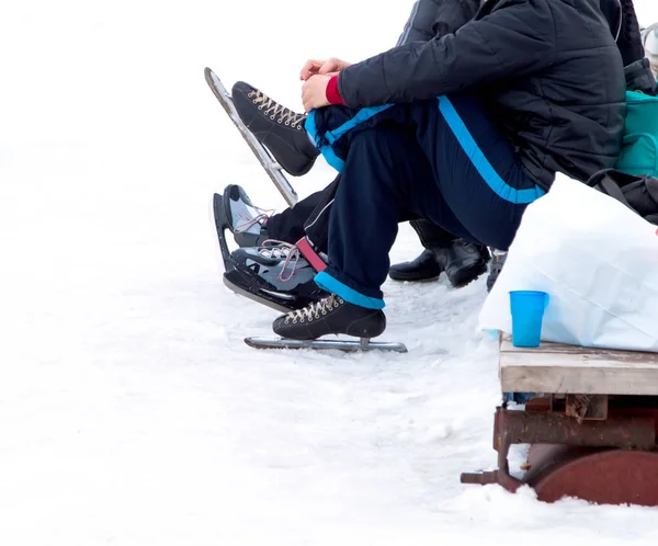 Patines Hielo Sobre Hielo Invierno — Foto de Stock