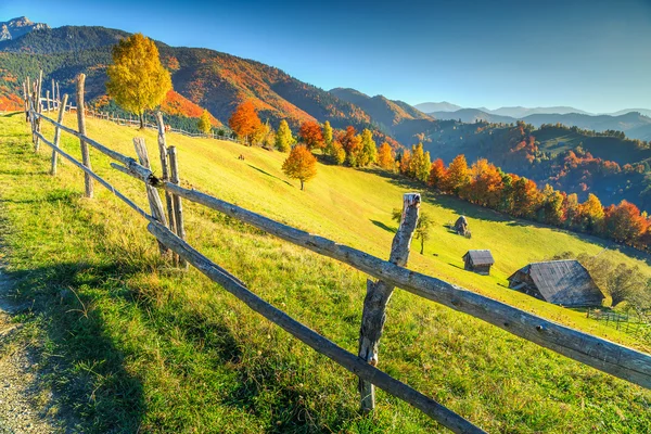 Stunning autumn rural landscape near Bran,Transylvania,Romania,Europe — Stock Photo, Image