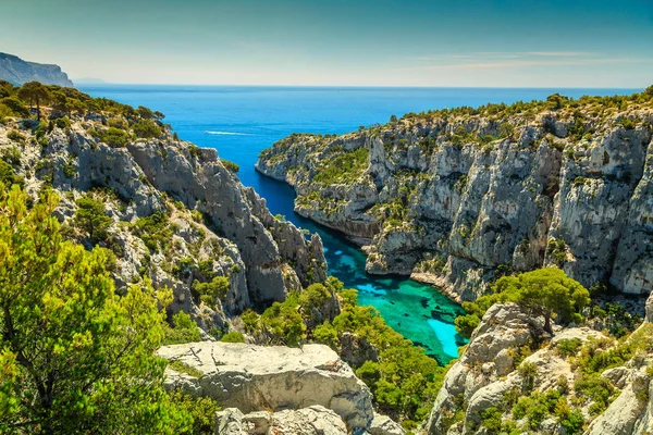 Espetacular Calanques D 'En Vau em Cassis perto de Marselha, França — Fotografia de Stock