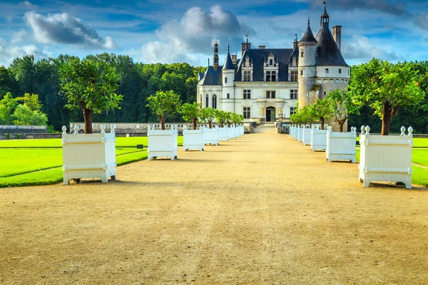 Fantastisk berömda slott av Chenonceau, Loiredalen, Frankrike, Europa — Stockfoto