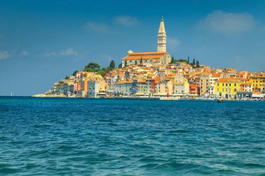 Pitoresk Rovinj eski şehir, Istria bölge, Hırvatistan ile harika Yarımadası