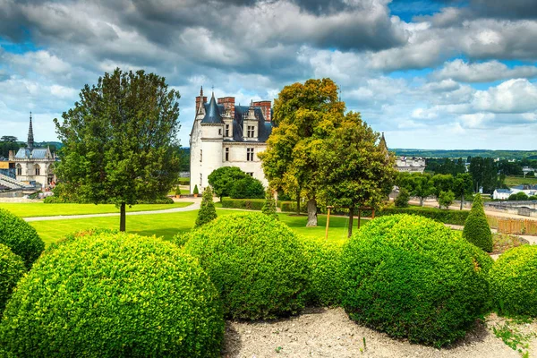 Krásné slavný zámek Amboise, údolí Loiry, Francie, Evropa — Stock fotografie