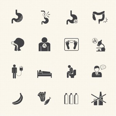 Esophageal cancer icons clipart