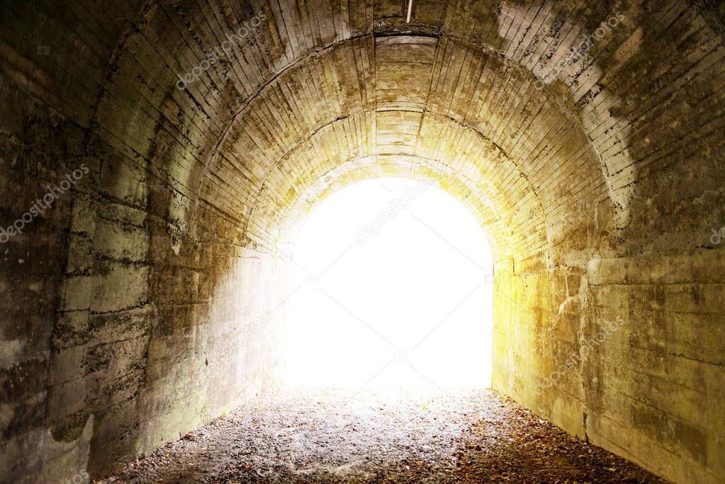 Tunnel with light coming from the exit.