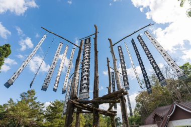 Mae SK Luang, Tayland - 13 Ocak 2017: Dua bayrakları veya Tung