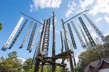 Mae SK Luang, Tayland - 13 Ocak 2017: Dua bayrakları veya Tung