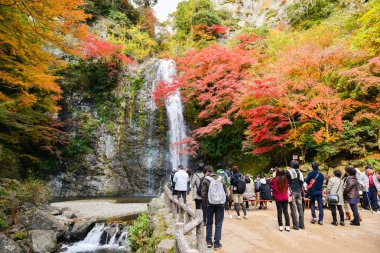 Minoo şelale Osaka, Japonya.