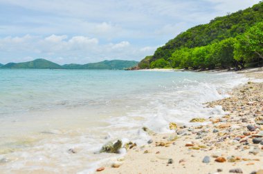 Tropikal beach Koh Kham Island, Chonburi Eyaleti, Tayland