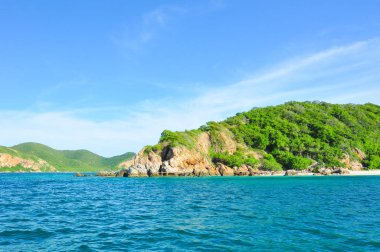 Tropikal beach Koh Kham Island, Chonburi Eyaleti, Tayland