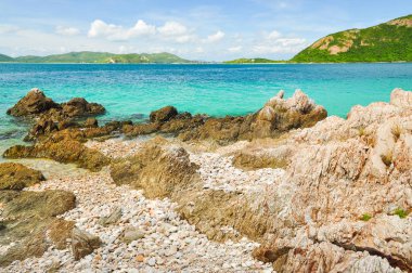 Tropikal beach Koh Kham Island, Chonburi Eyaleti, Tayland