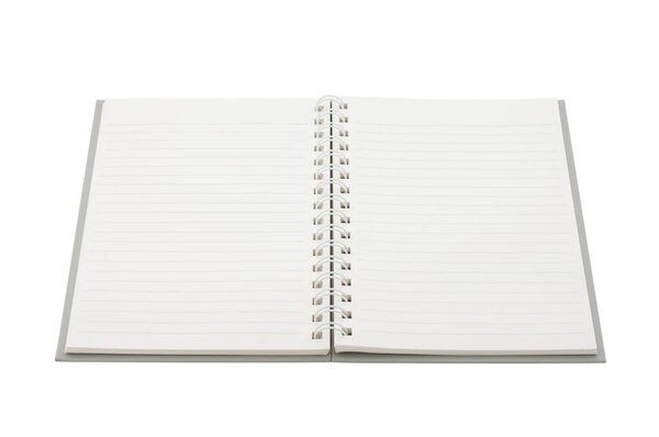 Blank notebook mock up isolated on white background. Clipping pa