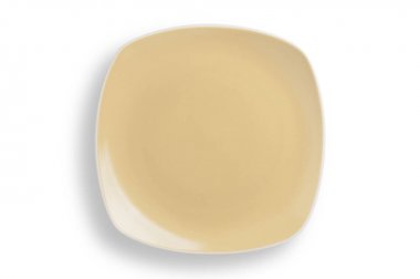 Boş kahverengi kare plaka kırpma yolunu dahil beyaz arka plan üzerinde