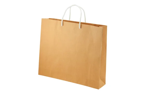 Kırpma yolları, beyaz arka plan üzerinde izole boş alışveriş çantası — Stok fotoğraf