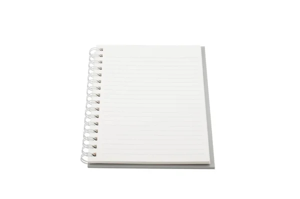 Cuaderno en blanco maqueta aislado sobre fondo blanco. Recorte pa — Foto de Stock