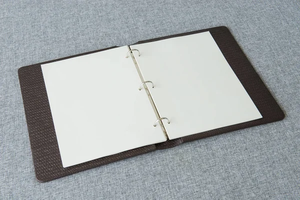 Notebook, Ring binder on fabric background — Stock Photo, Image