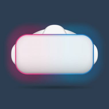 Gerçekçi sanal gerçeklik gözlükleri, Vr kulaklık illüstrasyon. Vect
