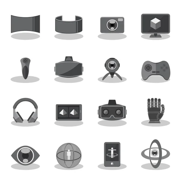 Iconos planos para la realidad virtual . — Archivo Imágenes Vectoriales
