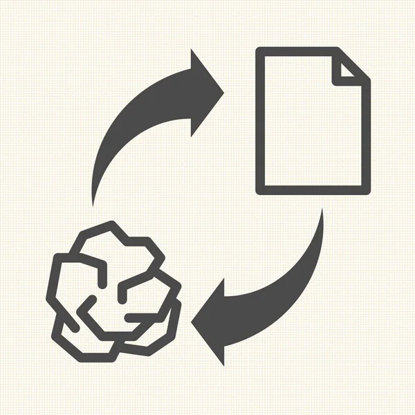 Konceptuální recyklace papíru. Recyklované symbol, vektorové ikony designu — Stockový vektor