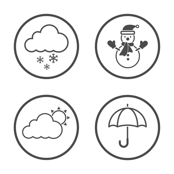 Winter season icon vector design. Simple rounded weather icons s — Stock Vector