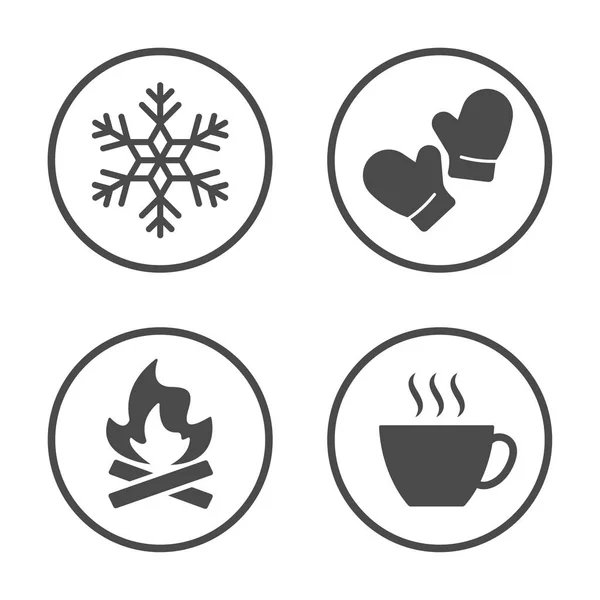 Inverno desenho do vetor ícone temporada. Ícones climáticos arredondados simples s — Vetor de Stock